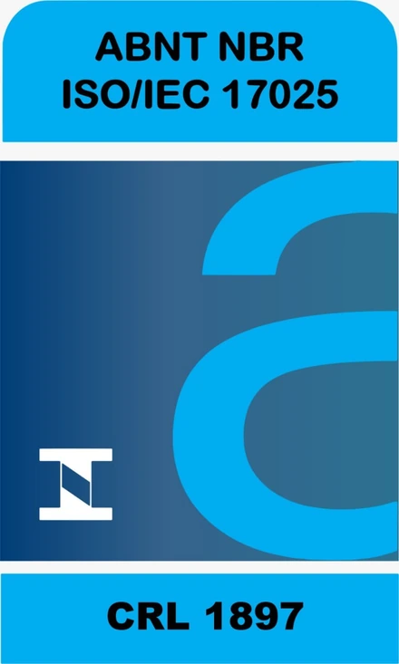 Selo de acreditação INMETRO ABNT NBR ISO/IEC 17025, CRL 1897